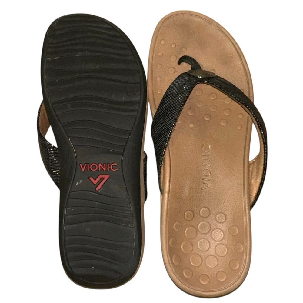 Vionic Pilar Black Toe Post Platform Sandals With… - image 7